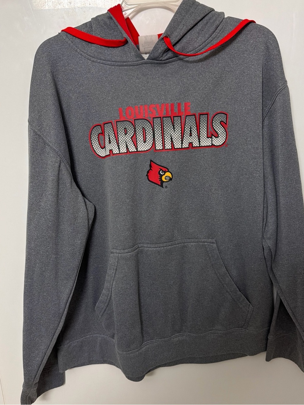 Pro Edge Louisville Cardinals Gray Hoodie with Red Accents